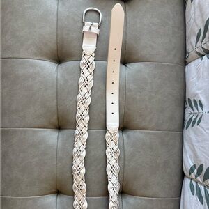 Lane Bryant Braided Cream Belt